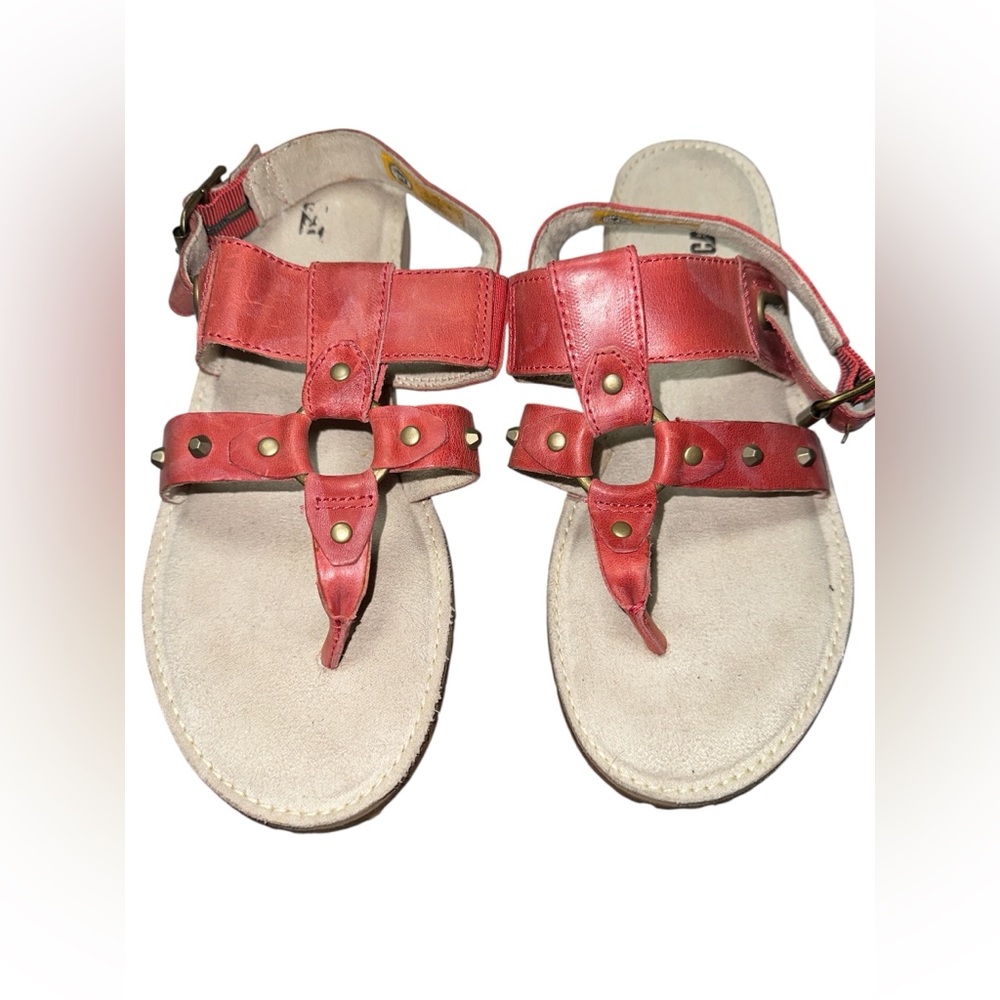 Caterpillar Birdsong Paprika‎ Red Leather Women's Sandals size 7 1/2